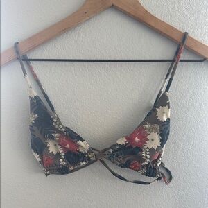 Acacia Swimwear Floral Bralette in Black and Red